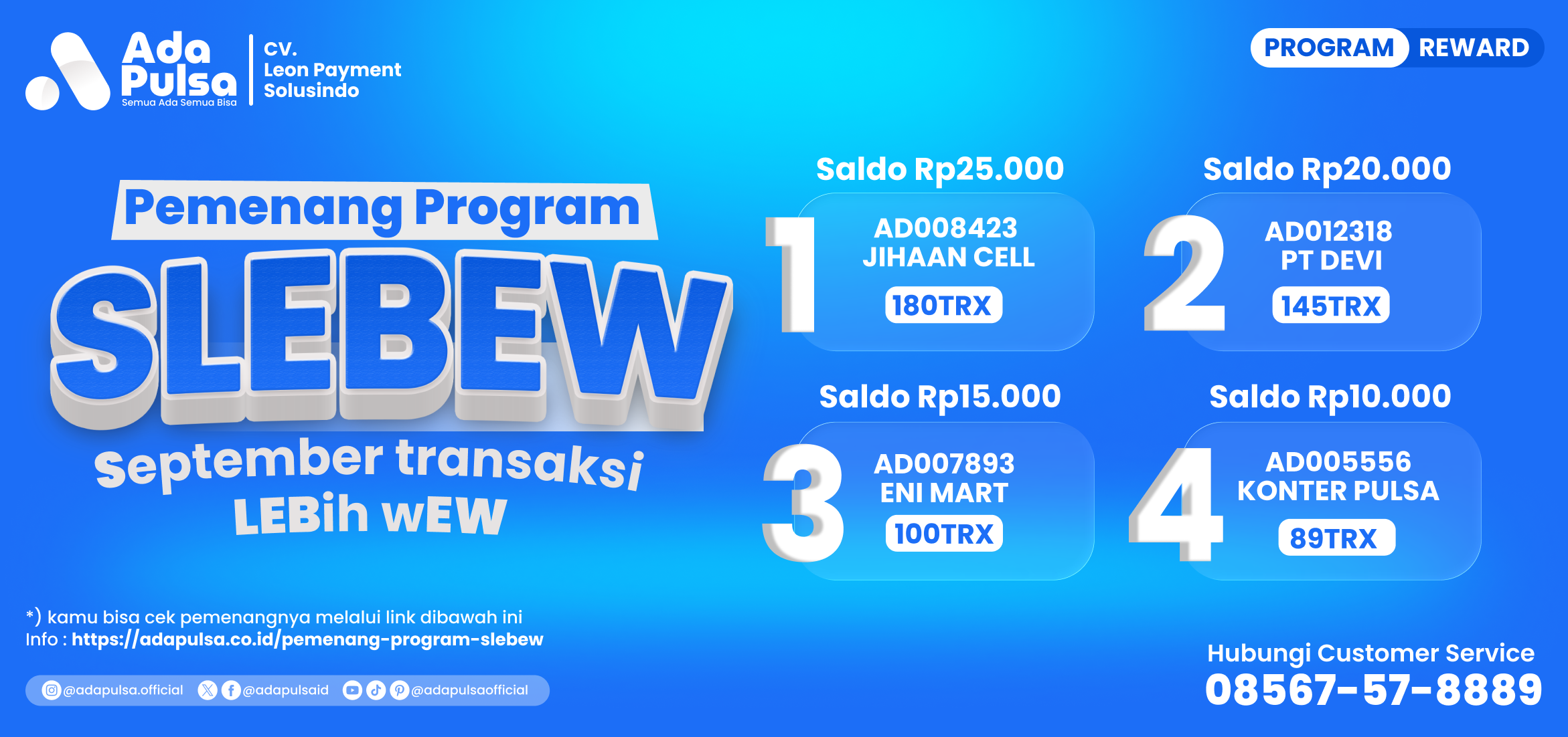 PEMENANG SLEBEW COVER - ADA PULSA
