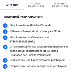 Instruksi Pembayaran Virtual Account - Ada Pulsa