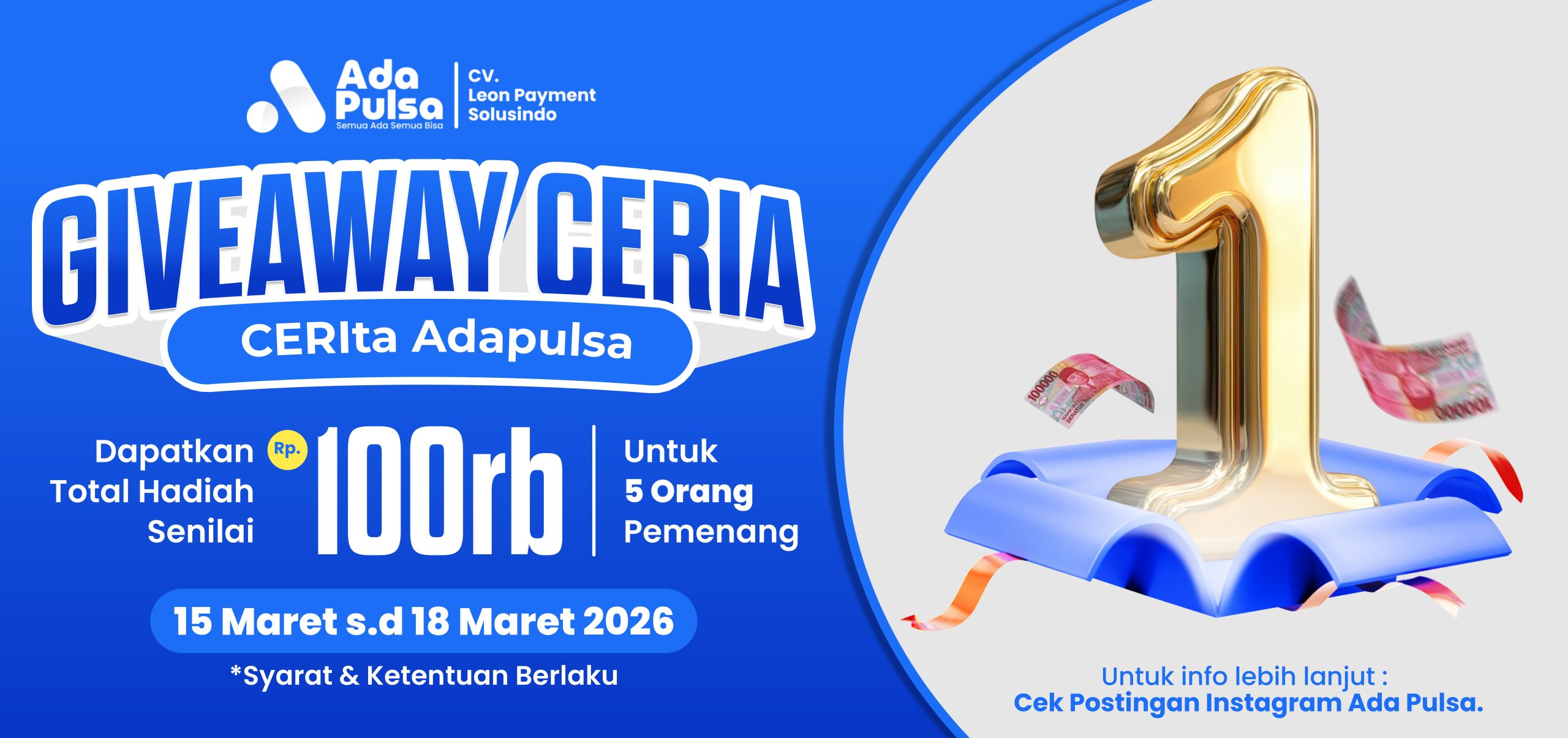 Giveaway CERIA Cerita Ada Pulsa - Spesial Satu Tahun