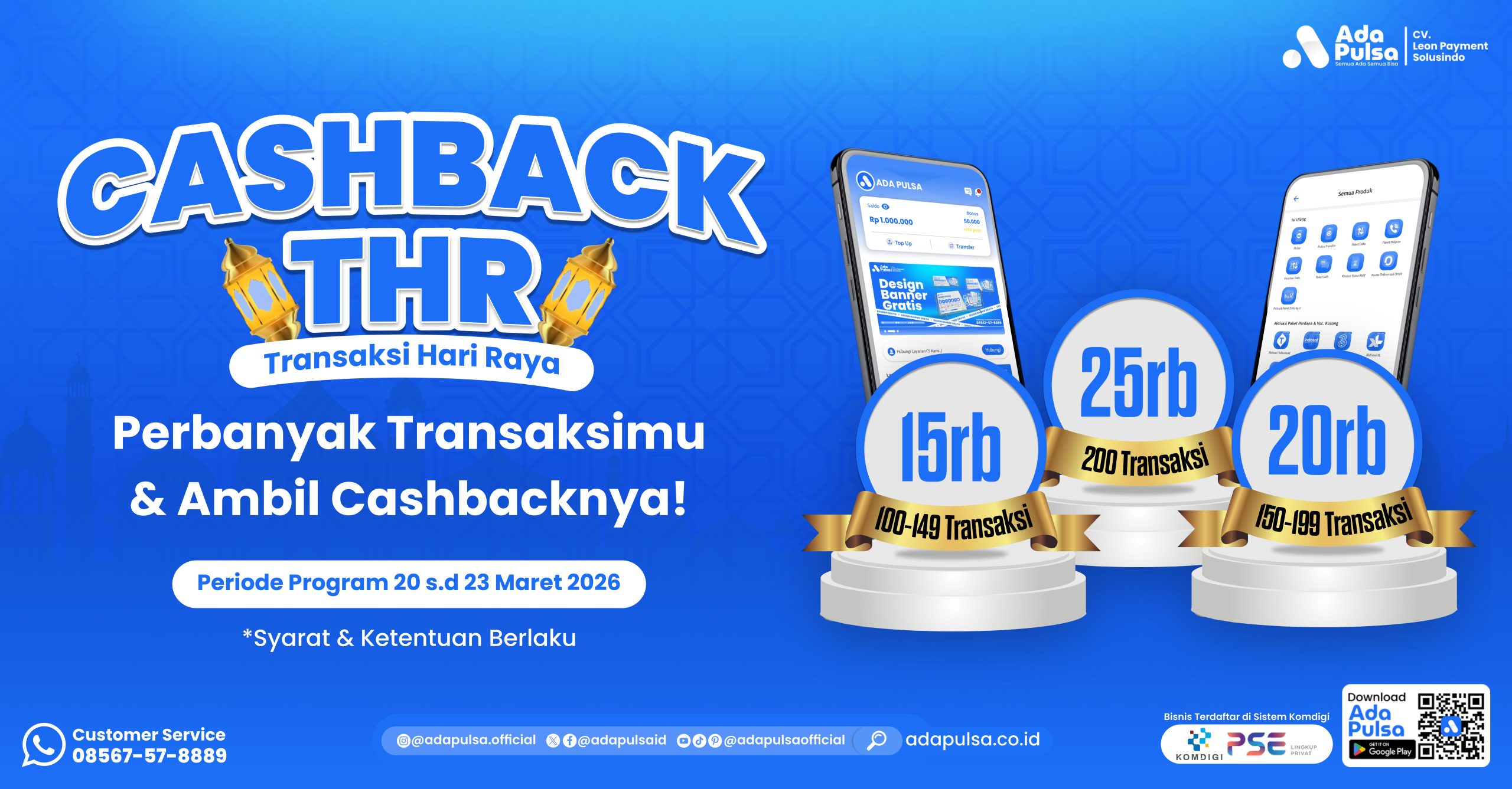 PROGRAM CASHBACK THR ADA PULSA COVER
